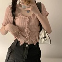 👚 Хөөрхөн оосортой, богино ханцуйтай эмэгтэй цамц