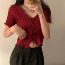 👚 Хөөрхөн оосортой, богино ханцуйтай эмэгтэй цамц